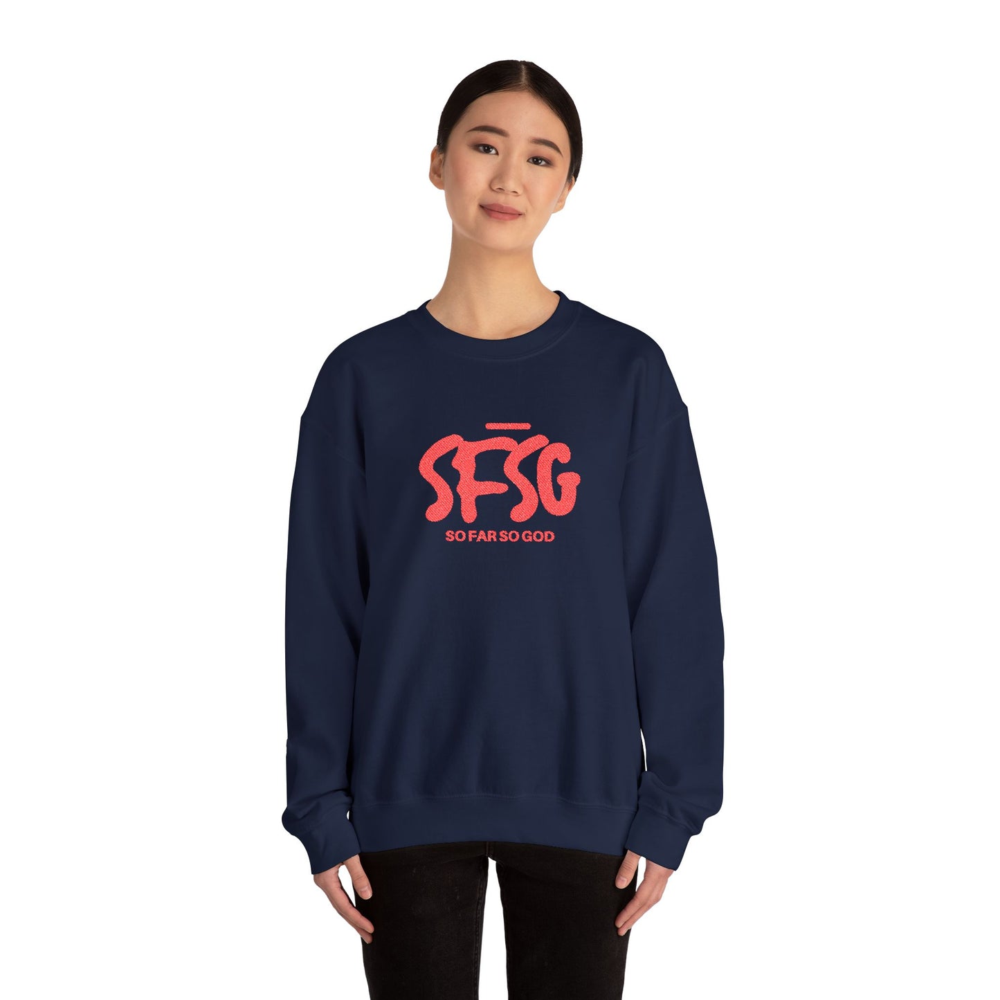 SFSG Unisex Embroidery Sweatshirt : BLCK RED