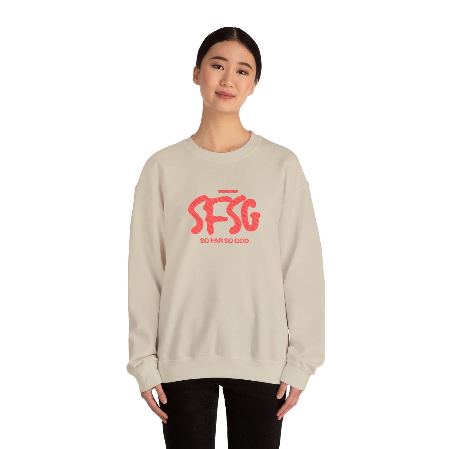 SFSG Unisex Embroidery Sweatshirt : BLCK RED