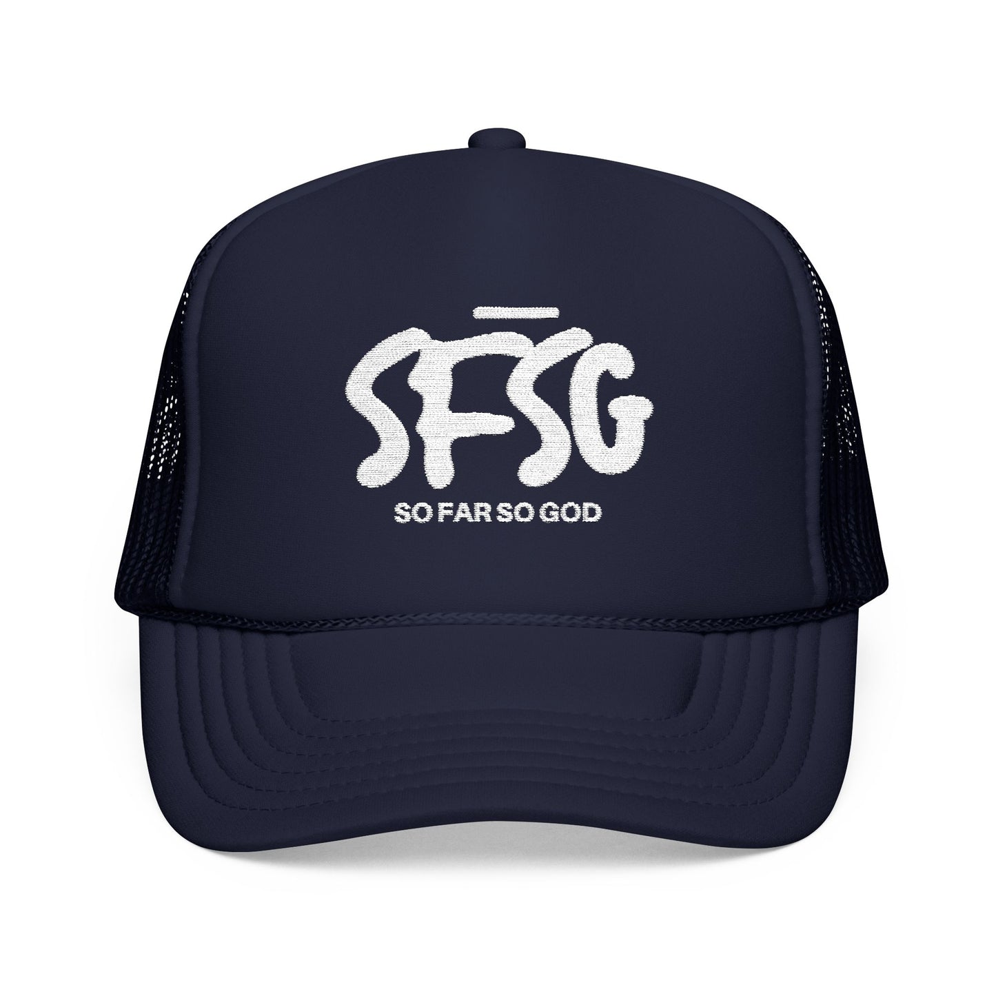 SFSG Trucker Hat: WHITE LOGO (Embroidery)