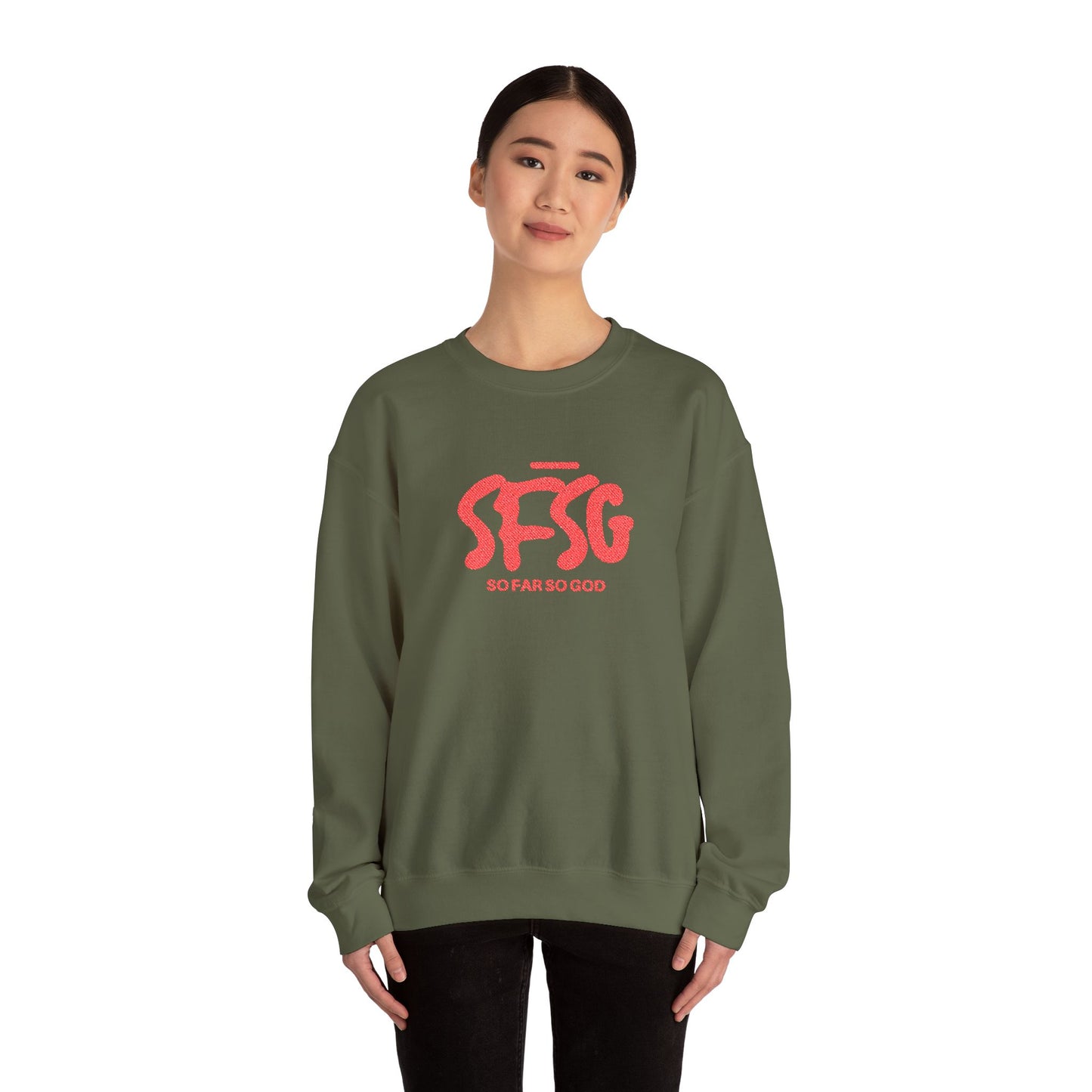 SFSG Unisex Embroidery Sweatshirt : BLCK RED