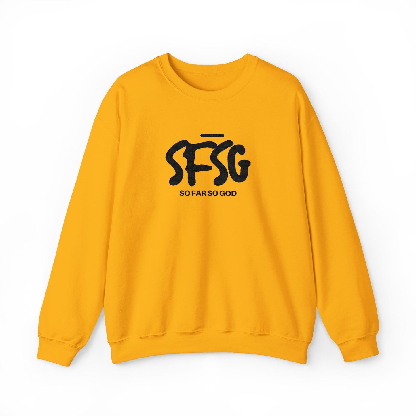SFSG Unisex White Sweatshirt : BLCK LOGO (Embroidery)