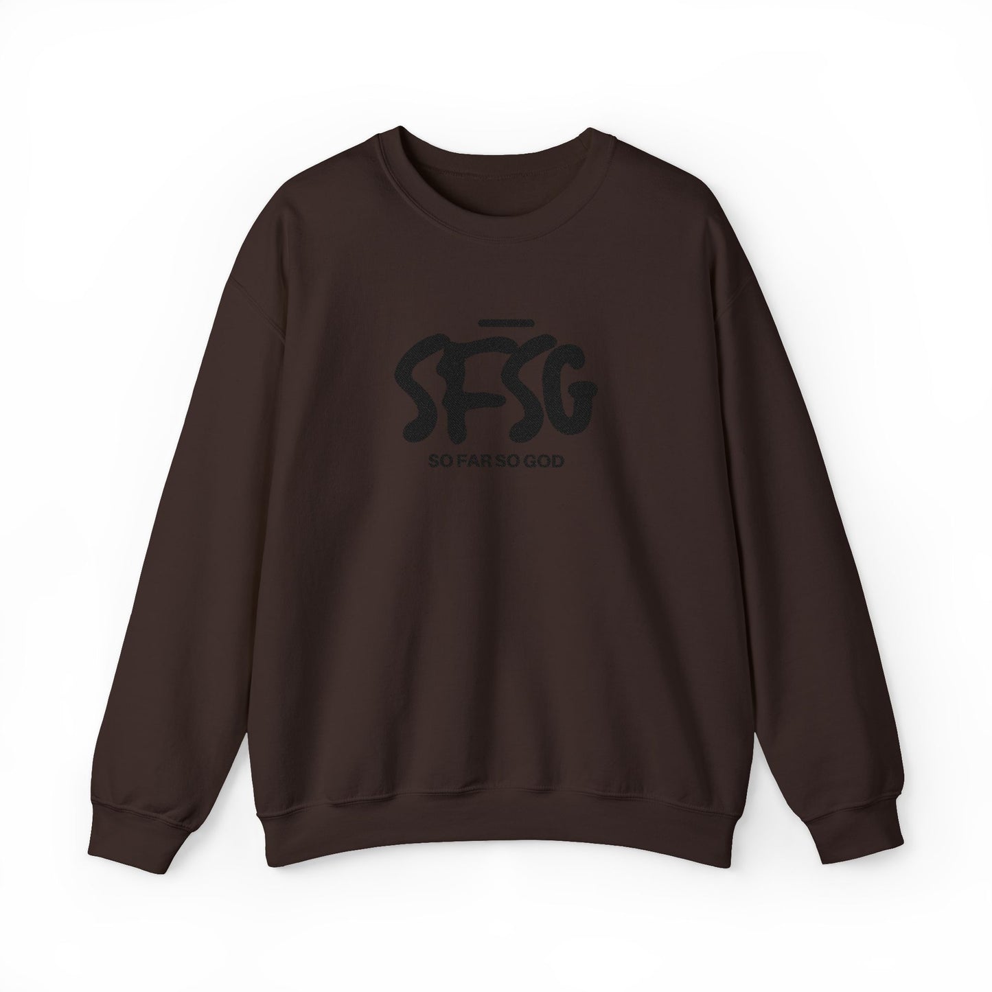 SFSG Unisex White Sweatshirt : BLCK LOGO (Embroidery)