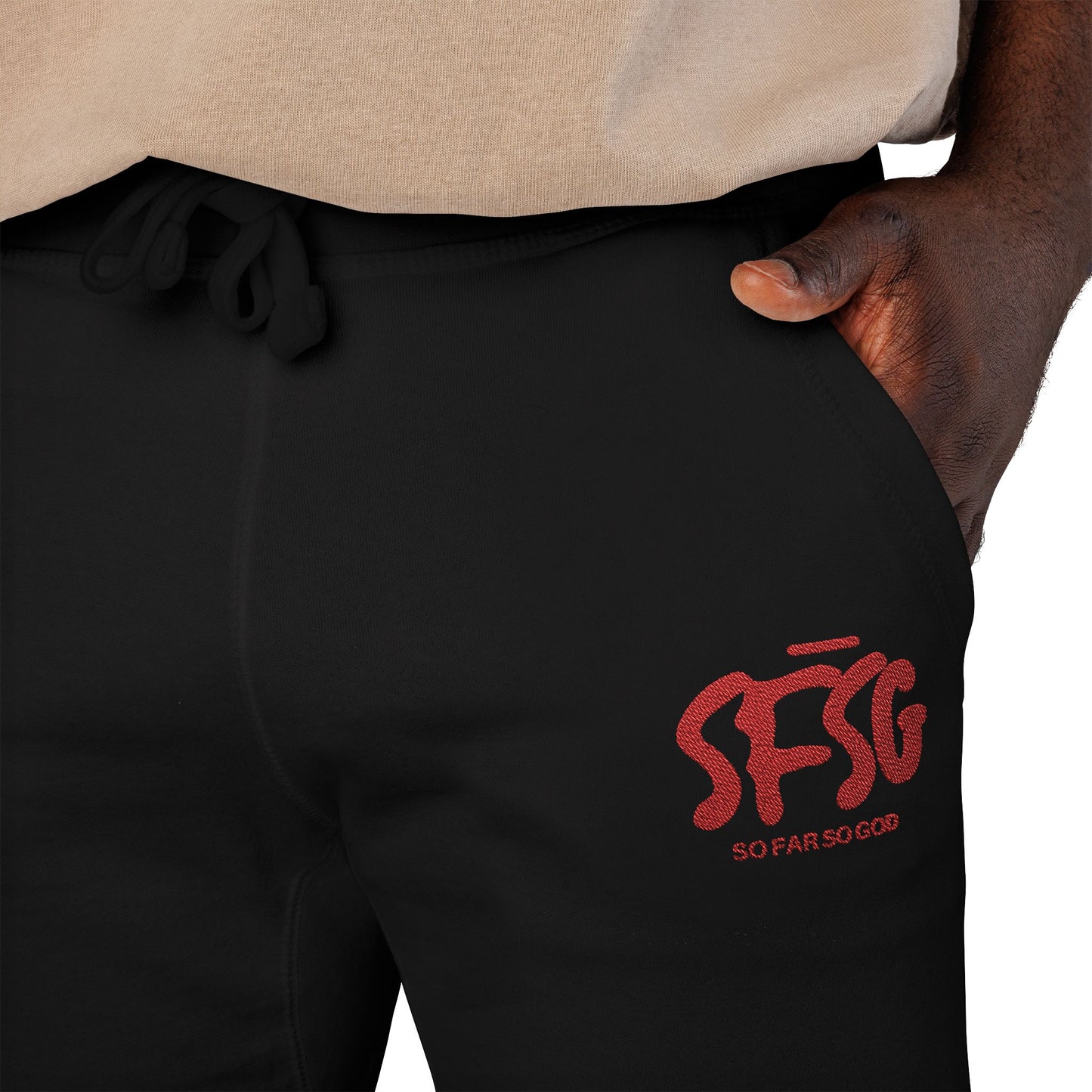 SFSG Embroidery Unisex Sweatpants: BLCK RED