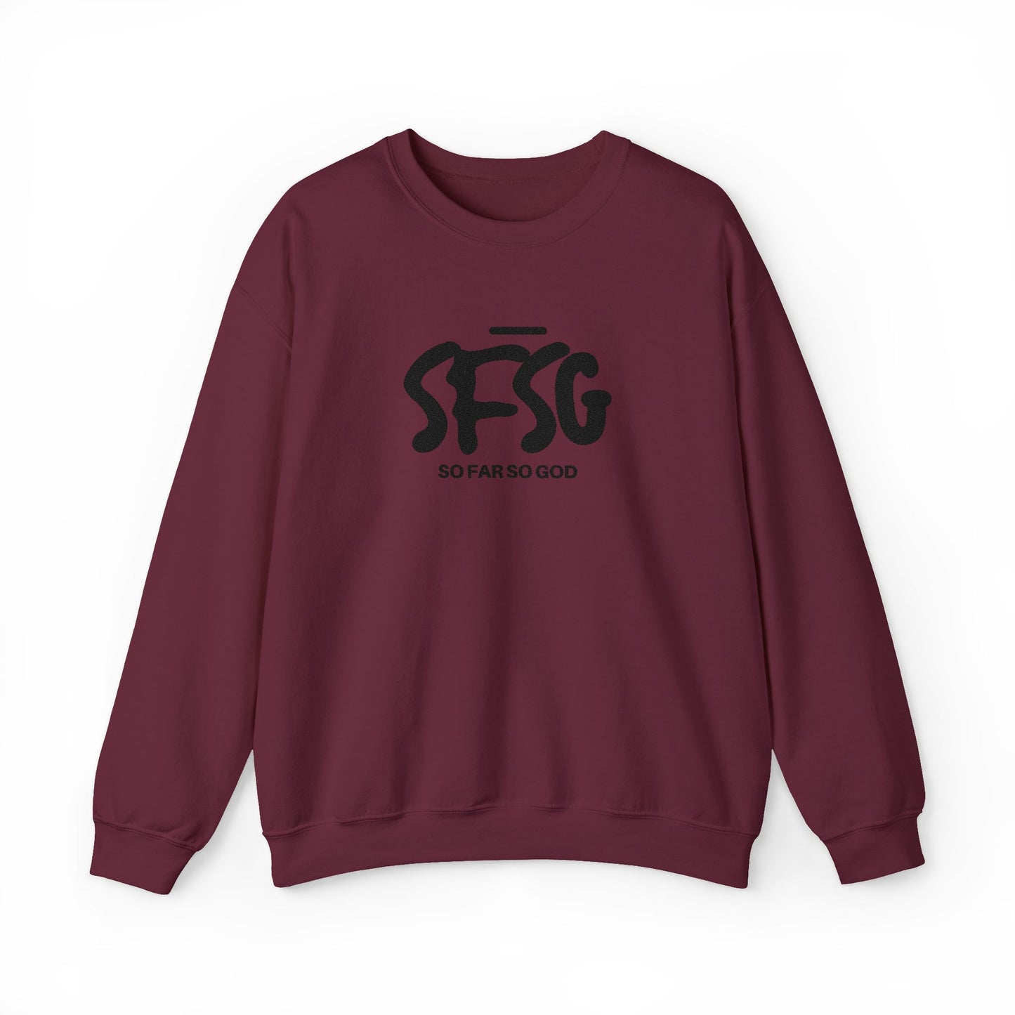 SFSG Unisex White Sweatshirt : BLCK LOGO (Embroidery)