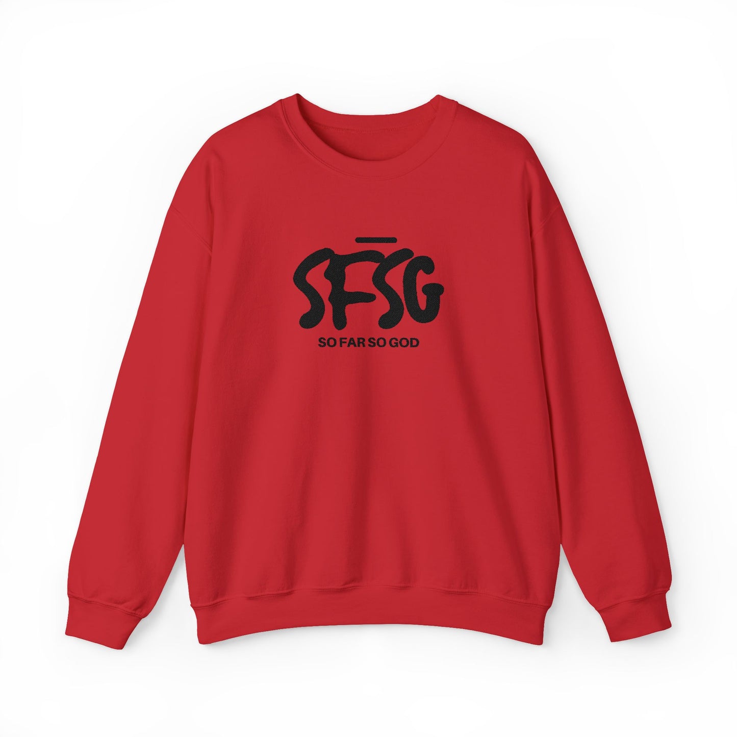 SFSG Unisex White Sweatshirt : BLCK LOGO (Embroidery)