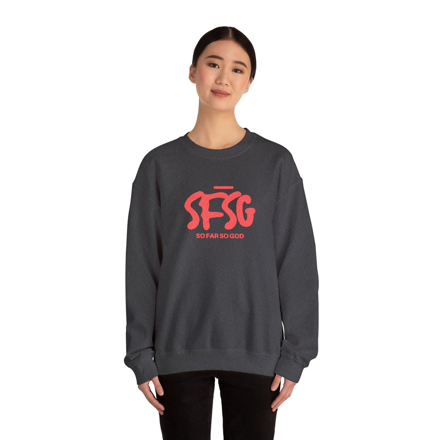 SFSG Unisex Embroidery Sweatshirt : BLCK RED