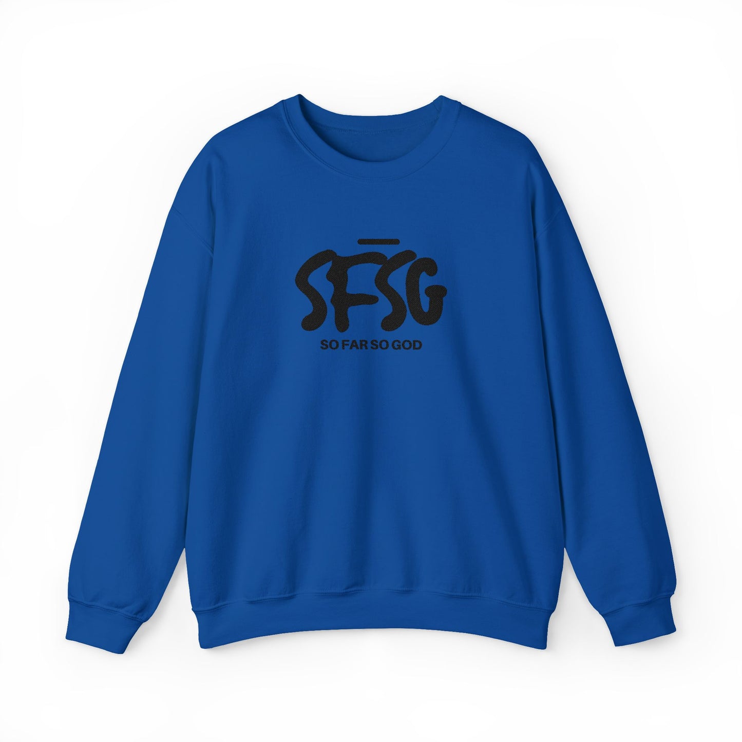 SFSG Unisex White Sweatshirt : BLCK LOGO (Embroidery)