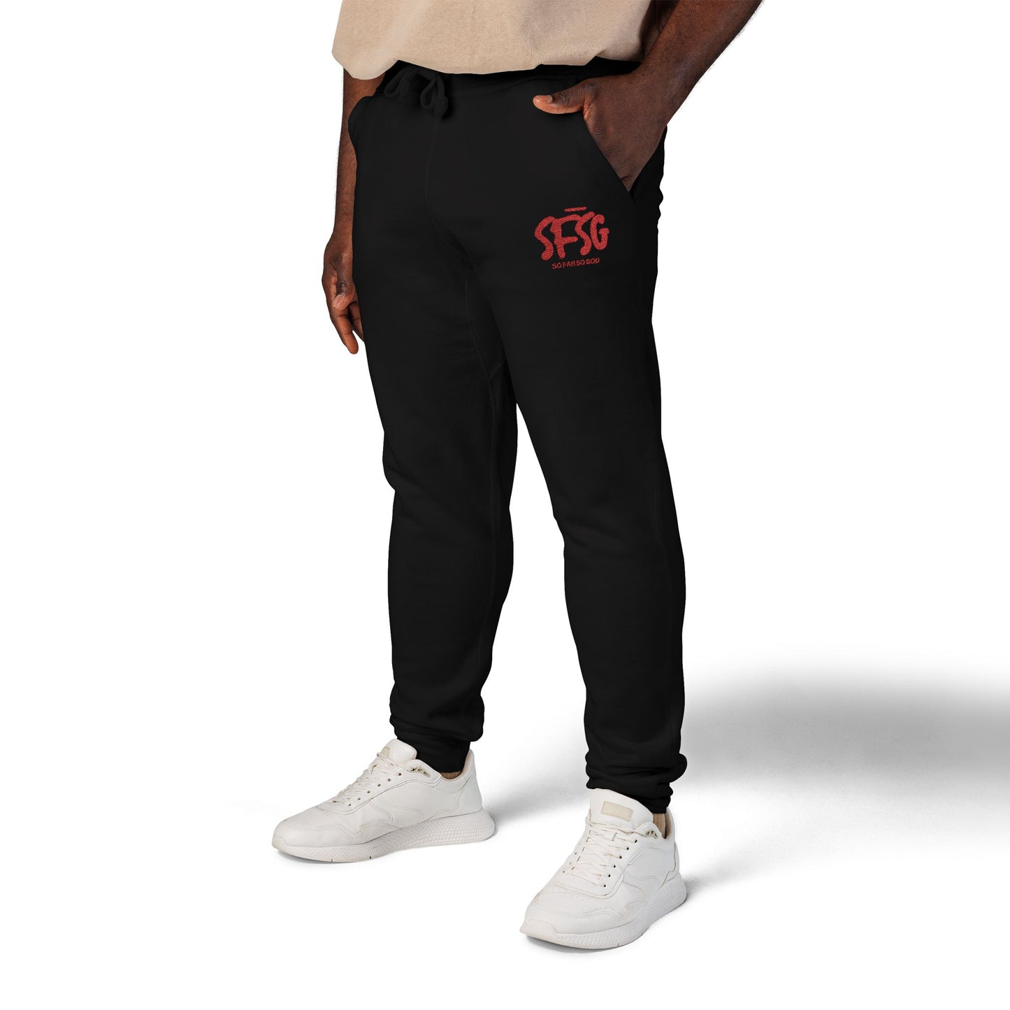 SFSG Embroidery Unisex Sweatpants: BLCK RED