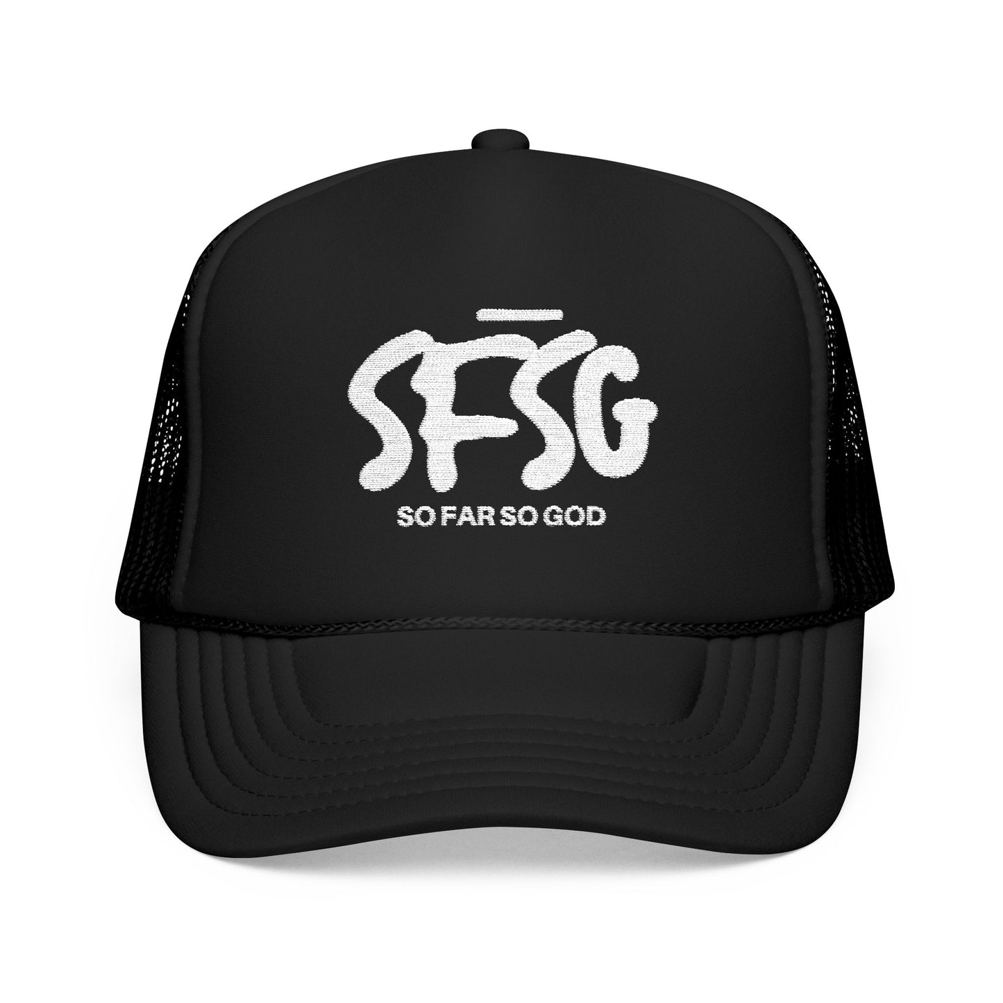 SFSG Trucker Hat: WHITE LOGO (Embroidery)