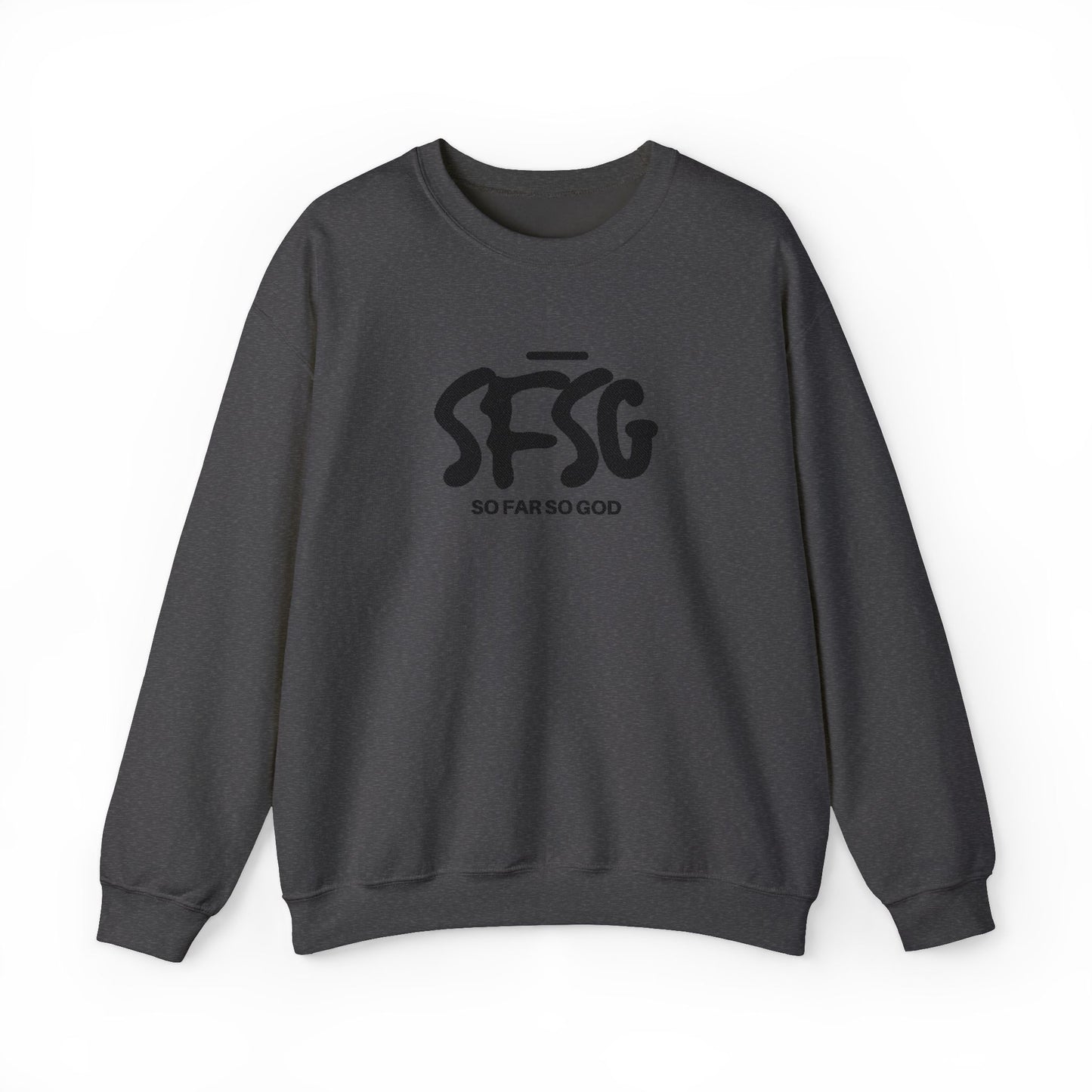SFSG Unisex White Sweatshirt : BLCK LOGO (Embroidery)