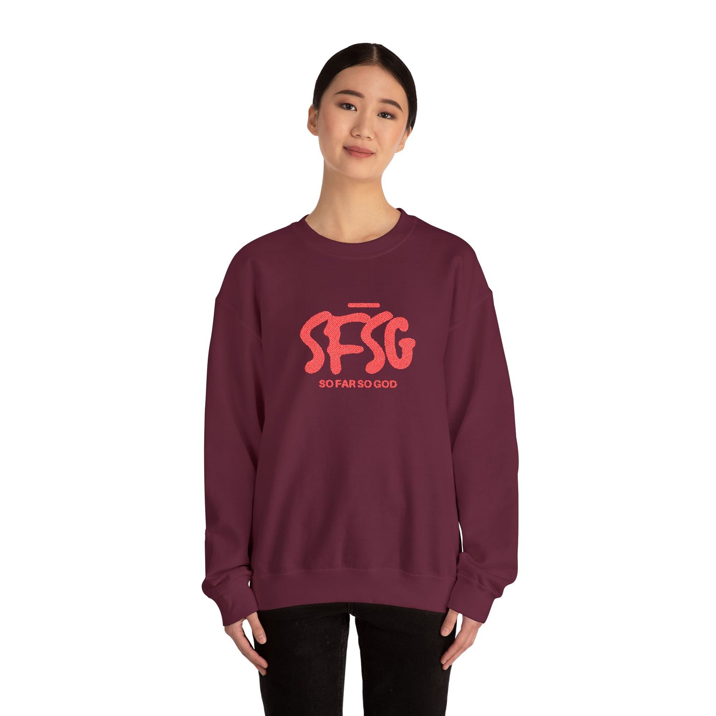 SFSG Unisex Embroidery Sweatshirt : BLCK RED