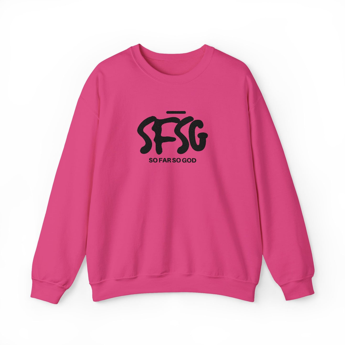 SFSG Unisex White Sweatshirt : BLCK LOGO (Embroidery)