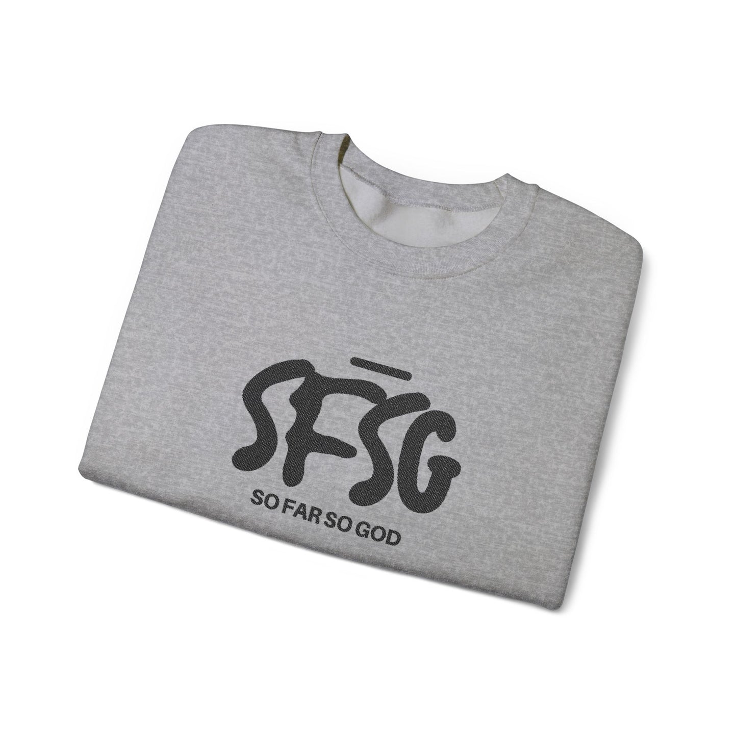 SFSG Unisex White Sweatshirt : BLCK LOGO (Embroidery)