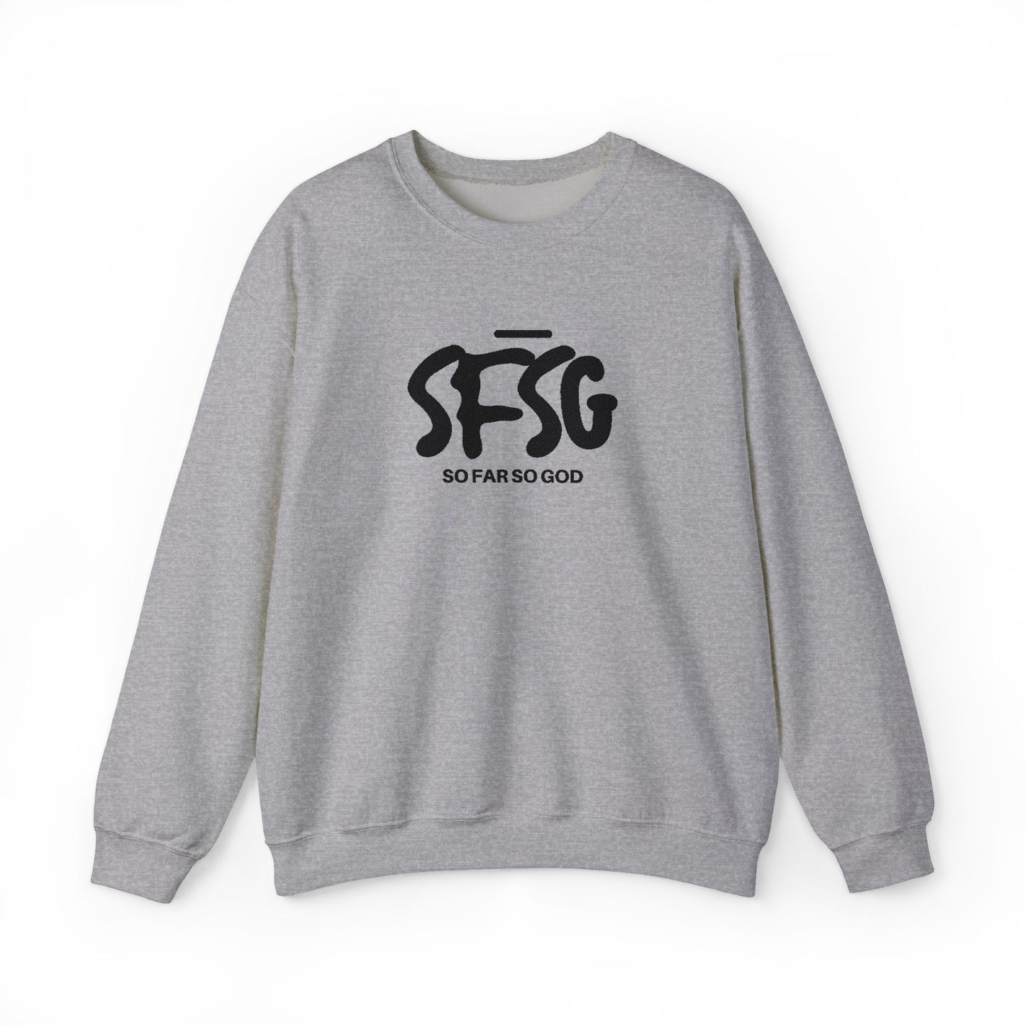 SFSG Unisex White Sweatshirt : BLCK LOGO (Embroidery)
