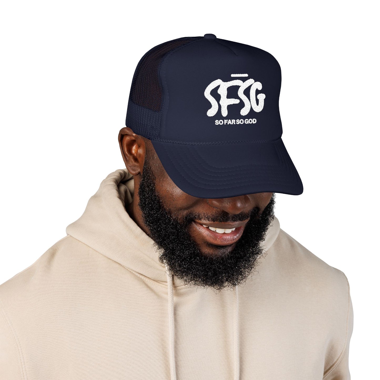 SFSG Trucker Hat: WHITE LOGO (Embroidery)
