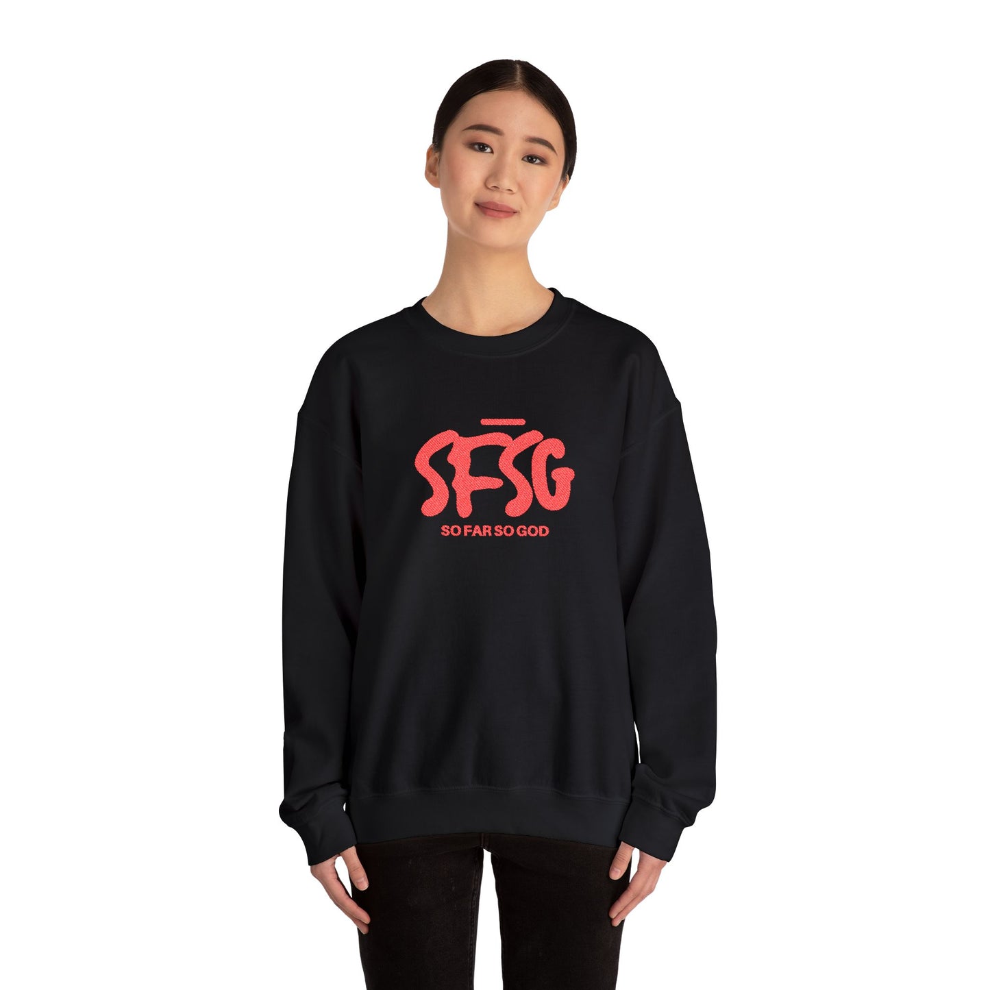 SFSG Unisex Embroidery Sweatshirt : BLCK RED