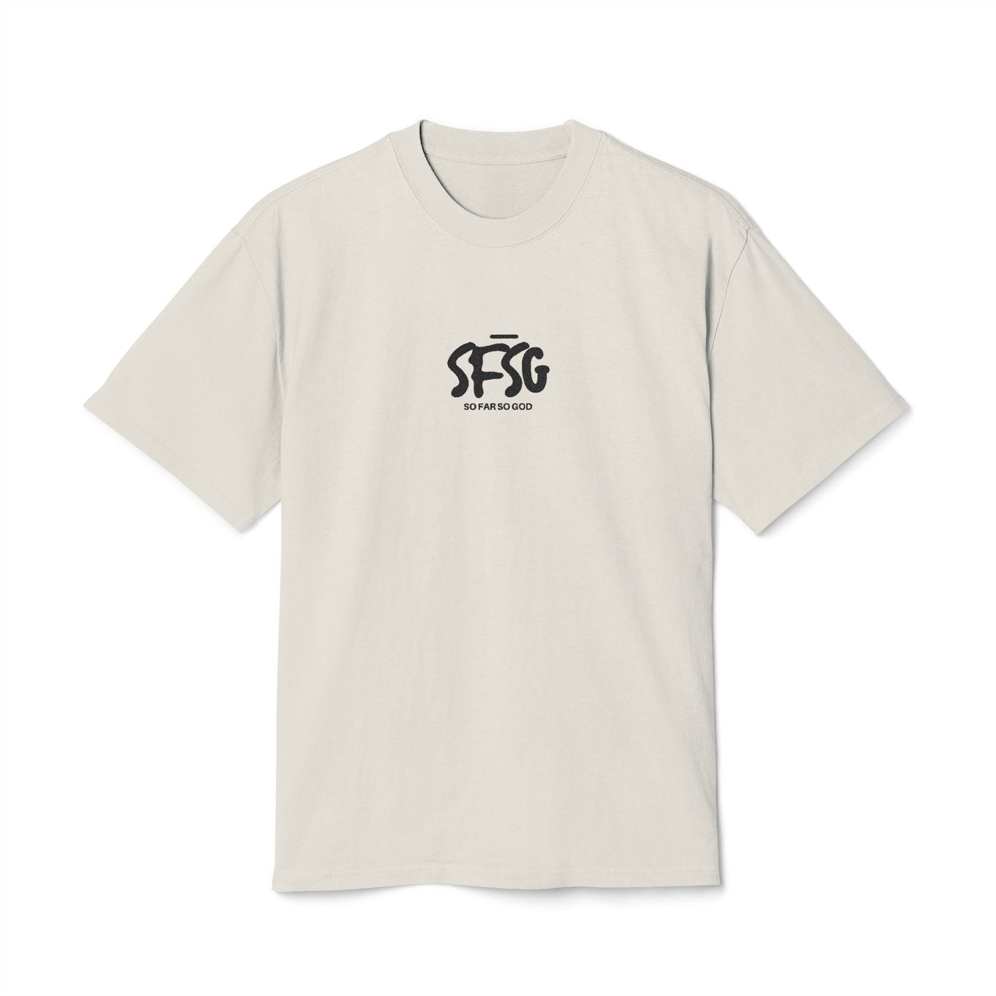 SFSG Unisex Heavy Faded Tee: Blck Logo (Embroidered)