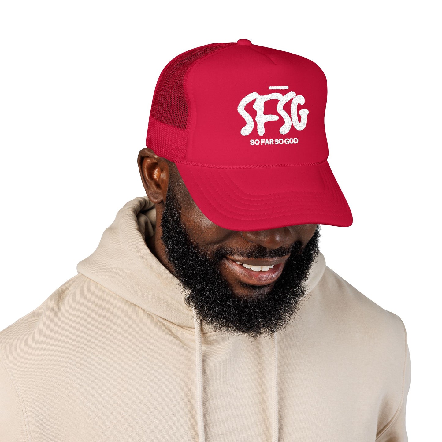 SFSG Trucker Hat: WHITE LOGO (Embroidery)