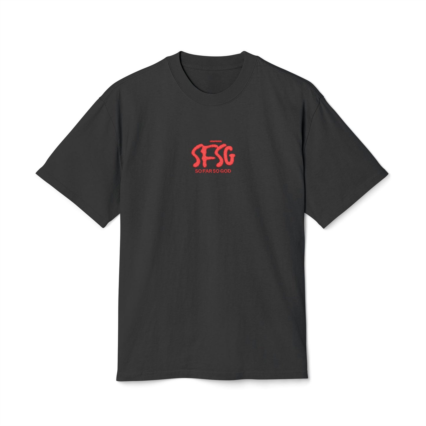 SFSG Unisex Heavy Faded Tee: Red Logo (Embroidered)