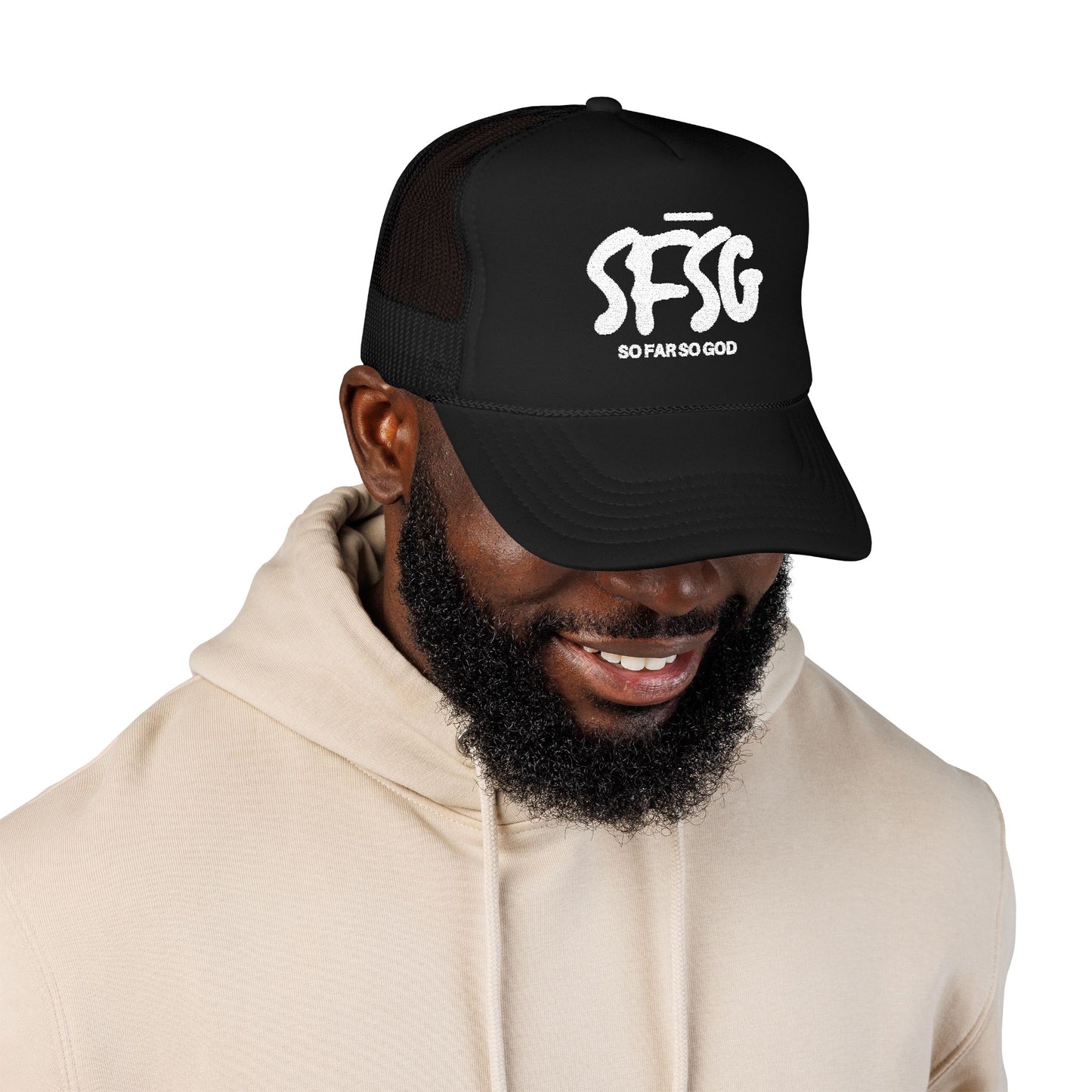 SFSG Trucker Hat: WHITE LOGO (Embroidery)