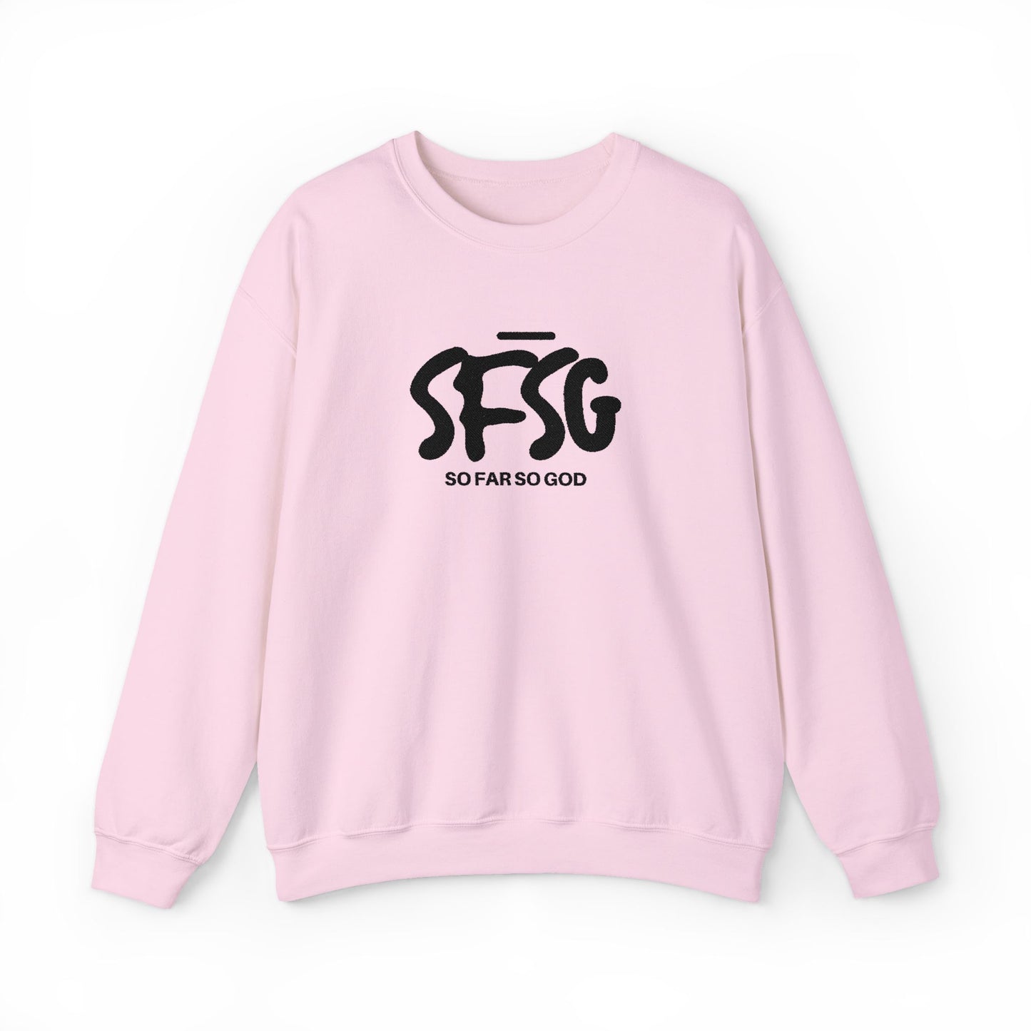 SFSG Unisex White Sweatshirt : BLCK LOGO (Embroidery)